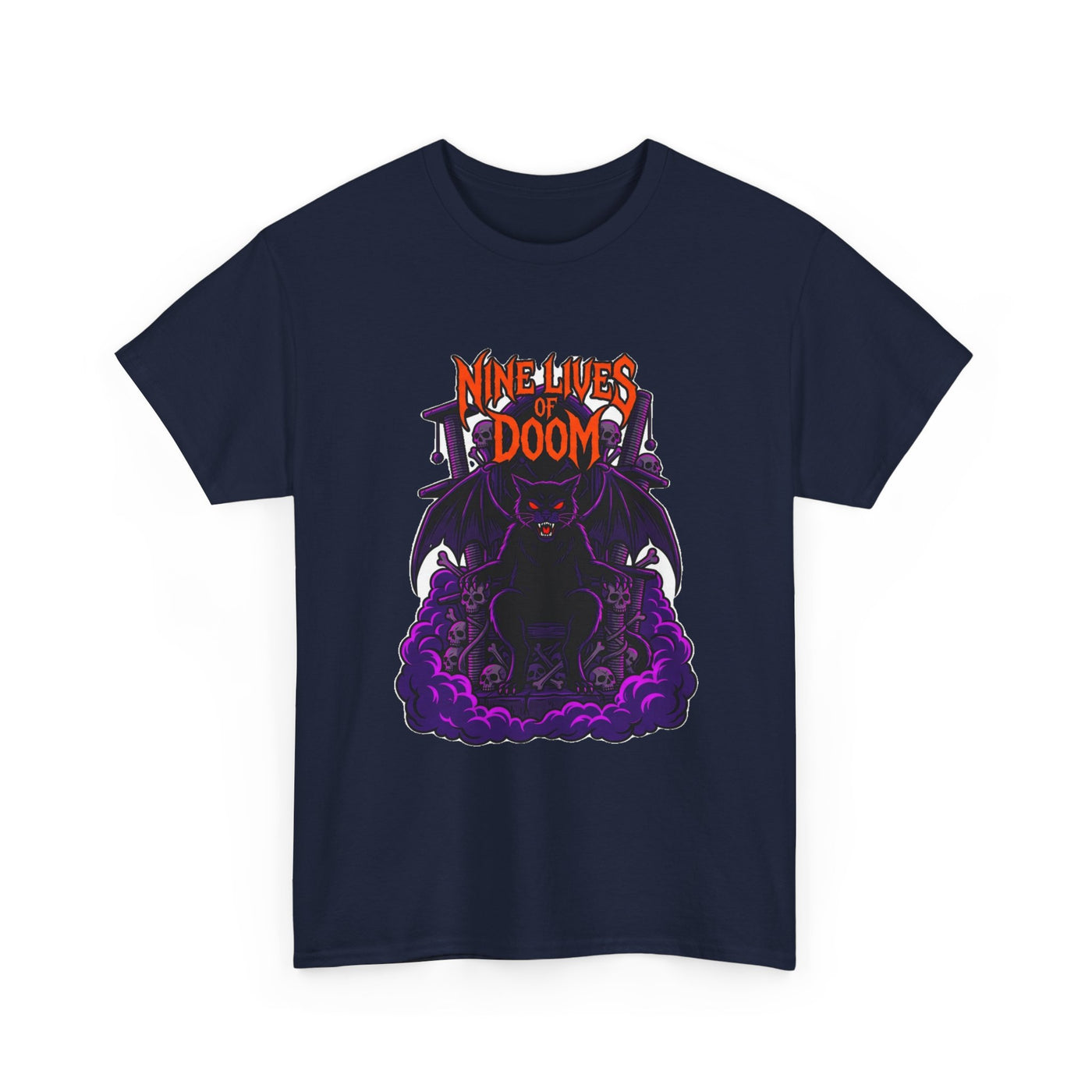 Nine Lives of Doom Heavy Metal Cat T-Shirt