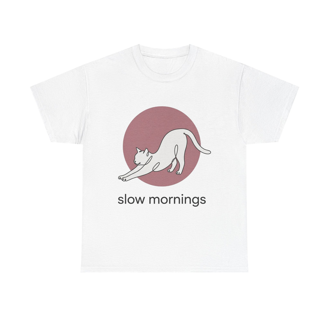 Slow Mornings Minimalist Cat T-Shirt