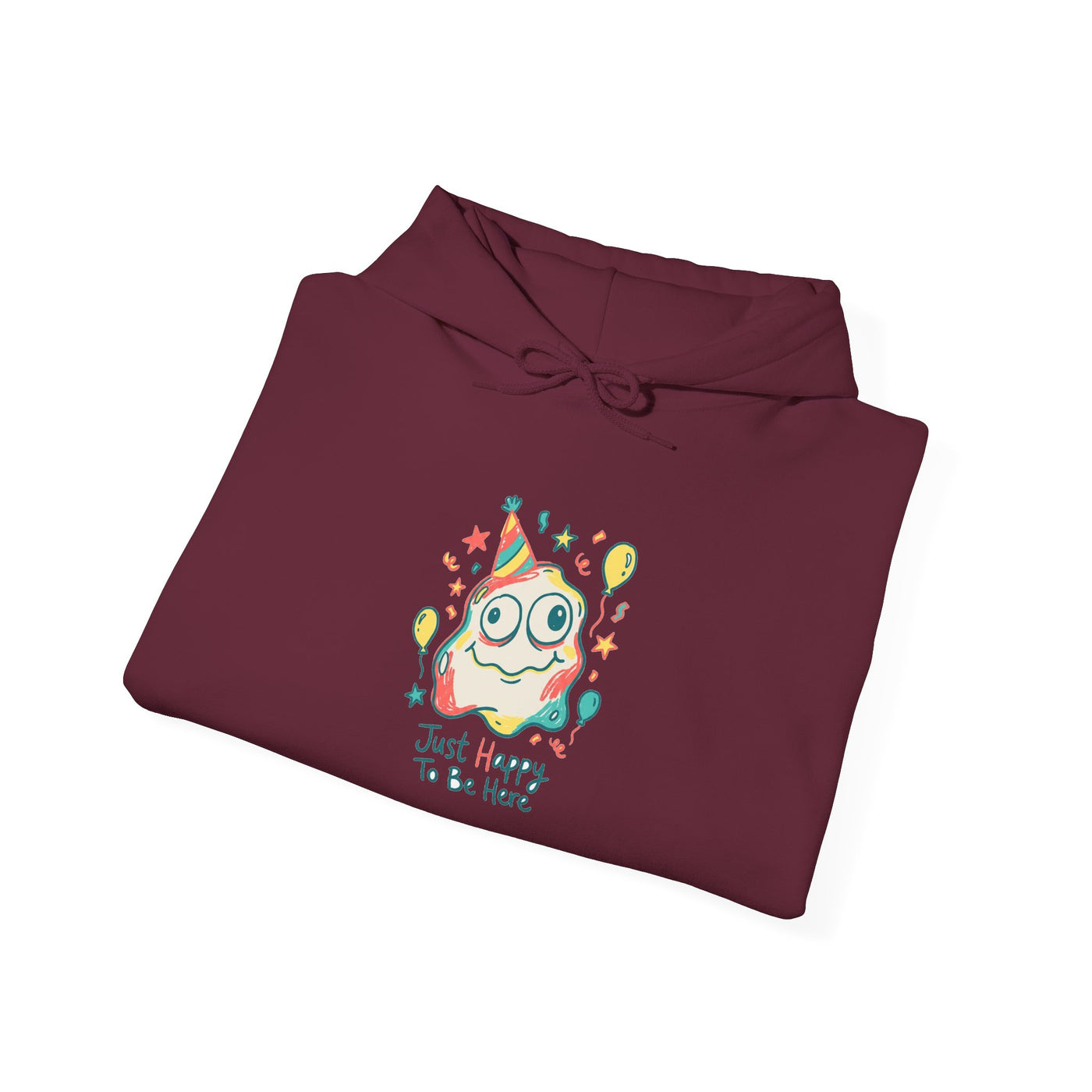 Wobbly Party Blob Just Happy To Be Here Hoodie