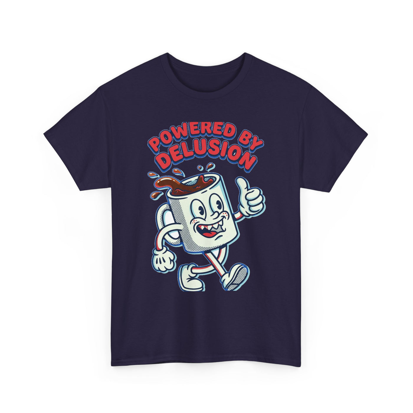 Powered By Delusion Coffee Mascot T-Shirt