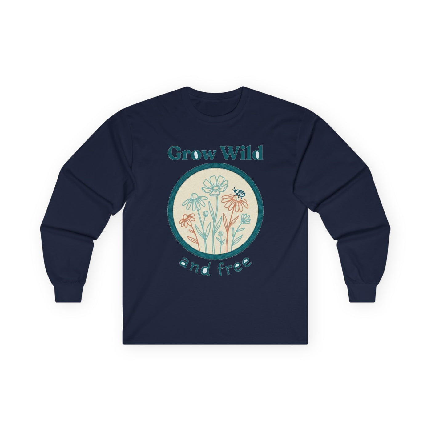 Stitched Meadow & Little Beetle Faux Embroidery Long Sleeve
