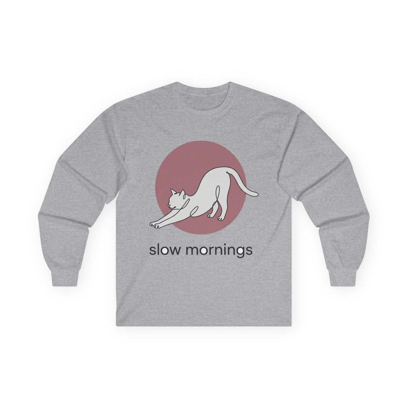Minimalist Single-Line Stretching Cat Long Sleeve