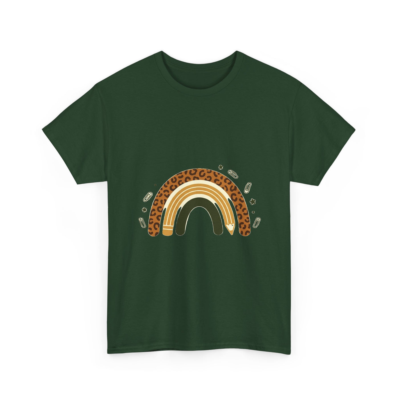 Boho Leopard Rainbow Teacher T-Shirt