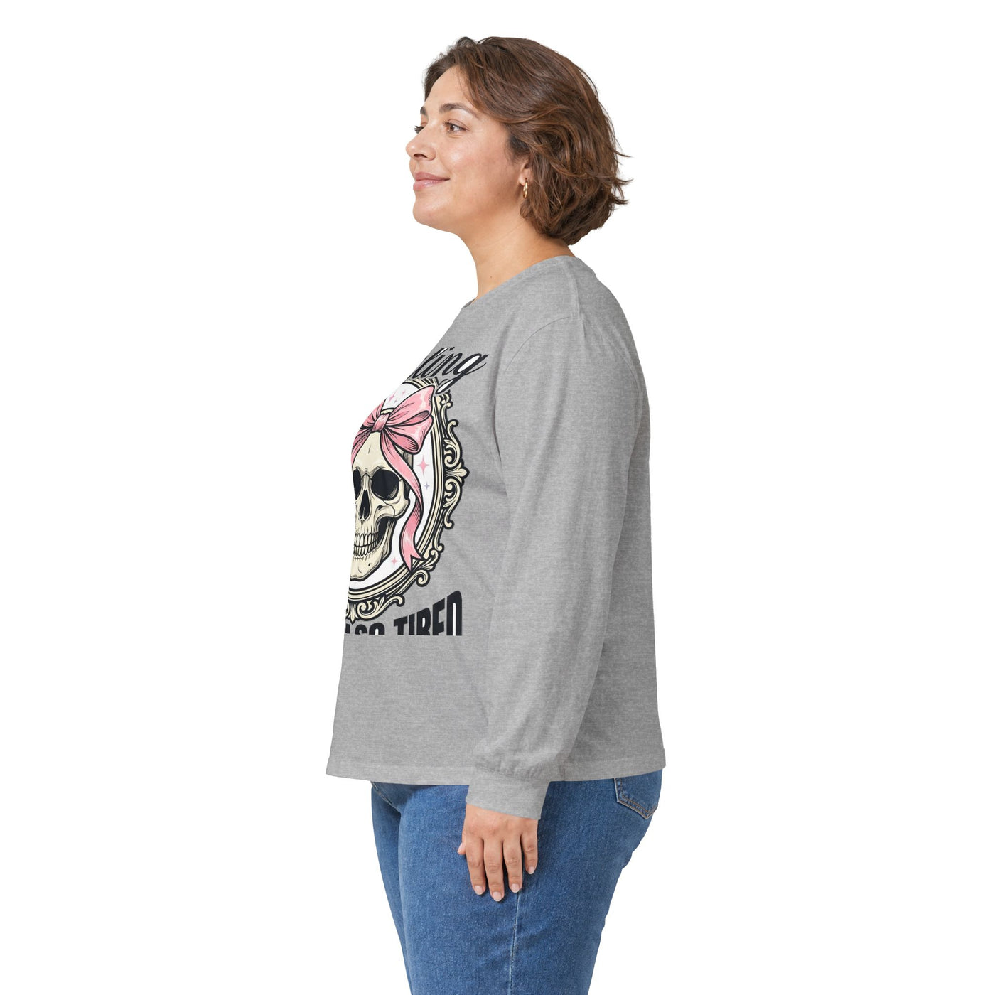 Healing But Exhausted Coquette Skull Long Sleeve