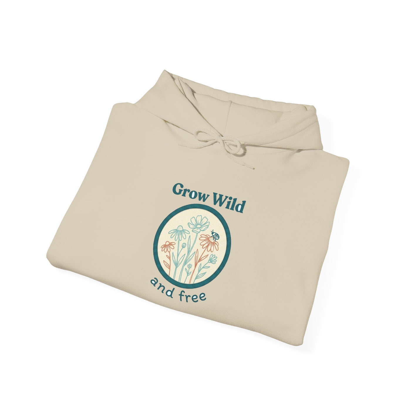 Stitched Meadow & Little Beetle Faux Embroidery Hoodie