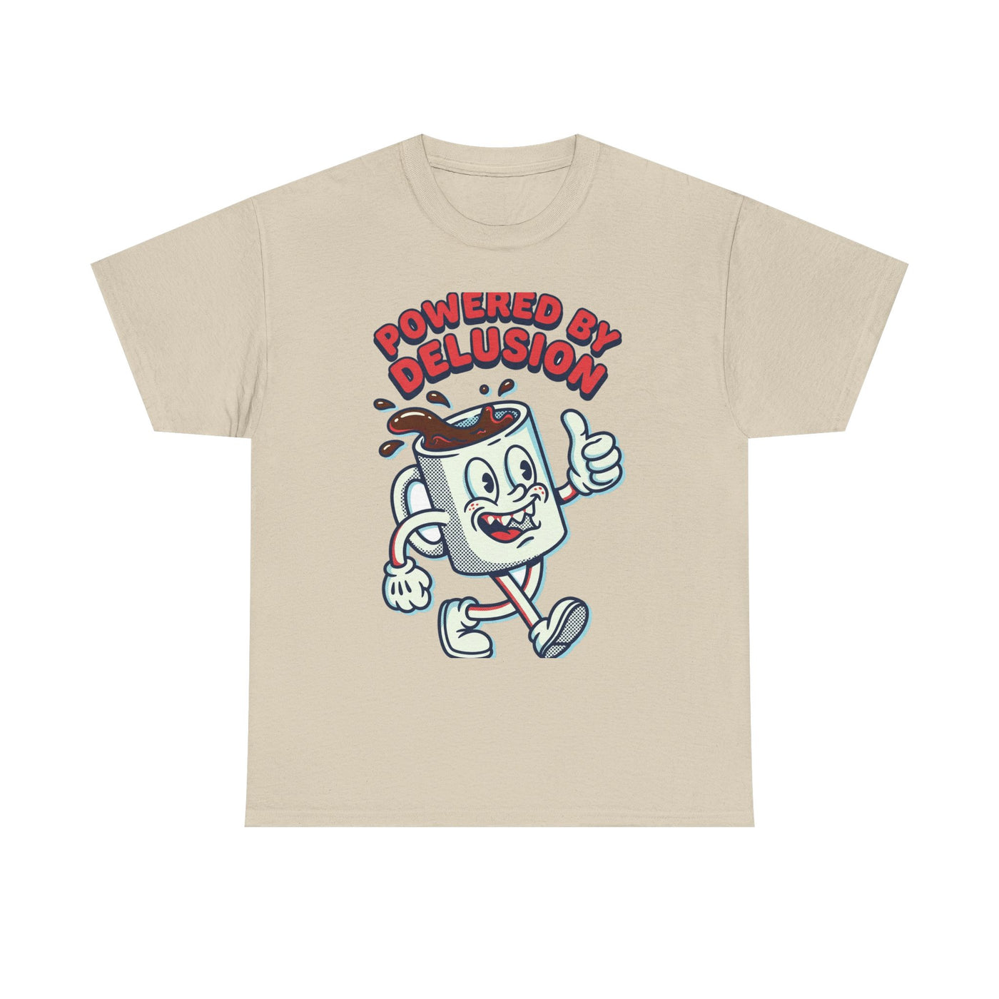 Powered By Delusion Coffee Mascot T-Shirt