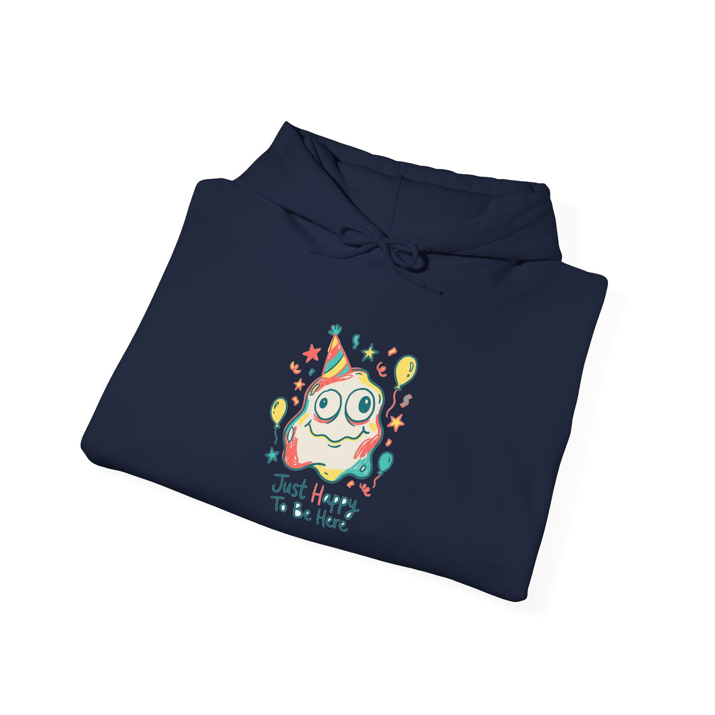 Wobbly Party Blob Just Happy To Be Here Hoodie