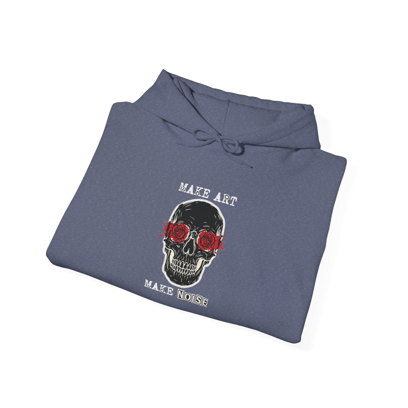 Make Art Make Noise Linocut Skull Hoodie