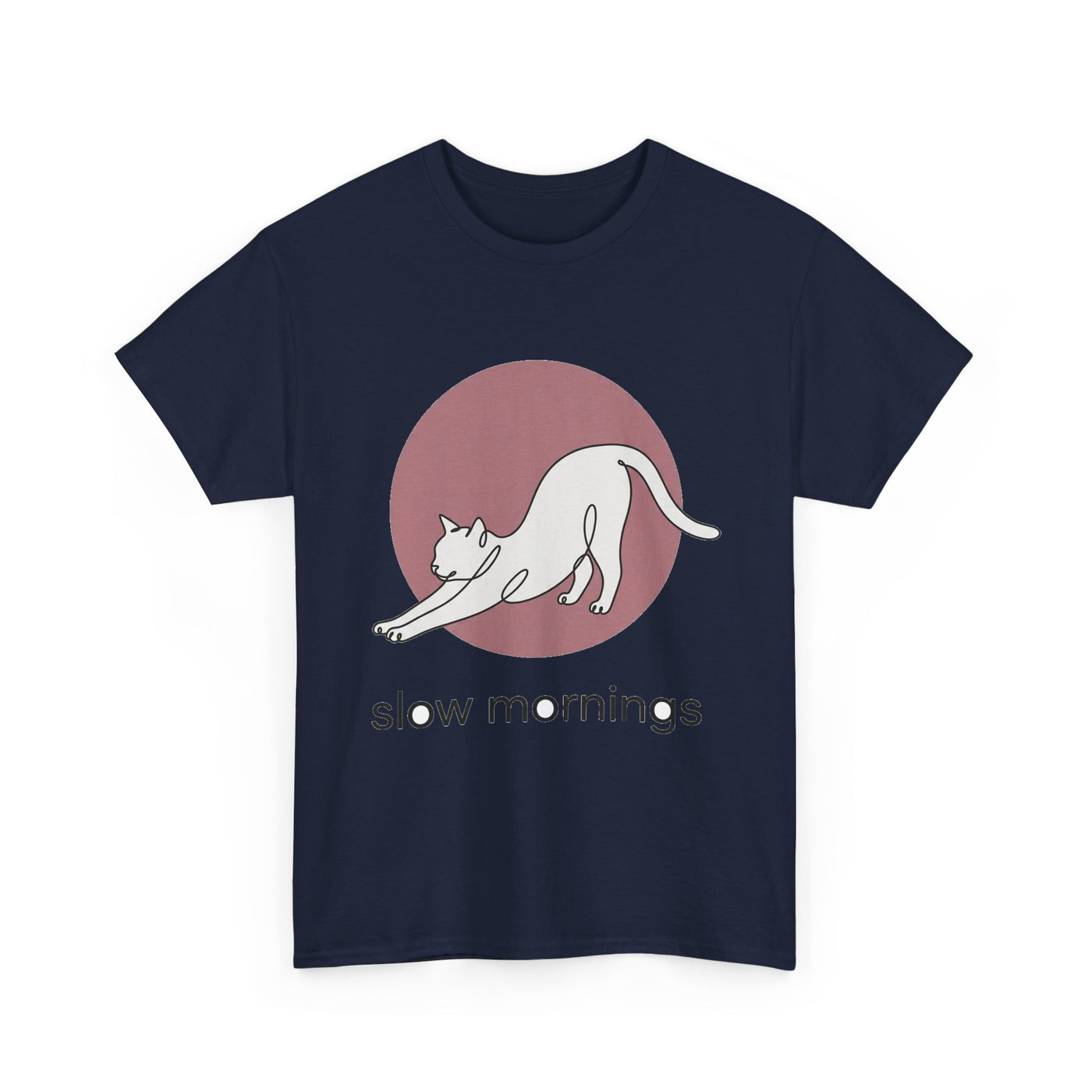 Slow Mornings Minimalist Cat T-Shirt