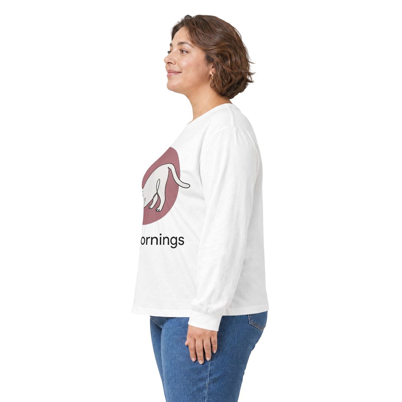 Minimalist Single-Line Stretching Cat Long Sleeve