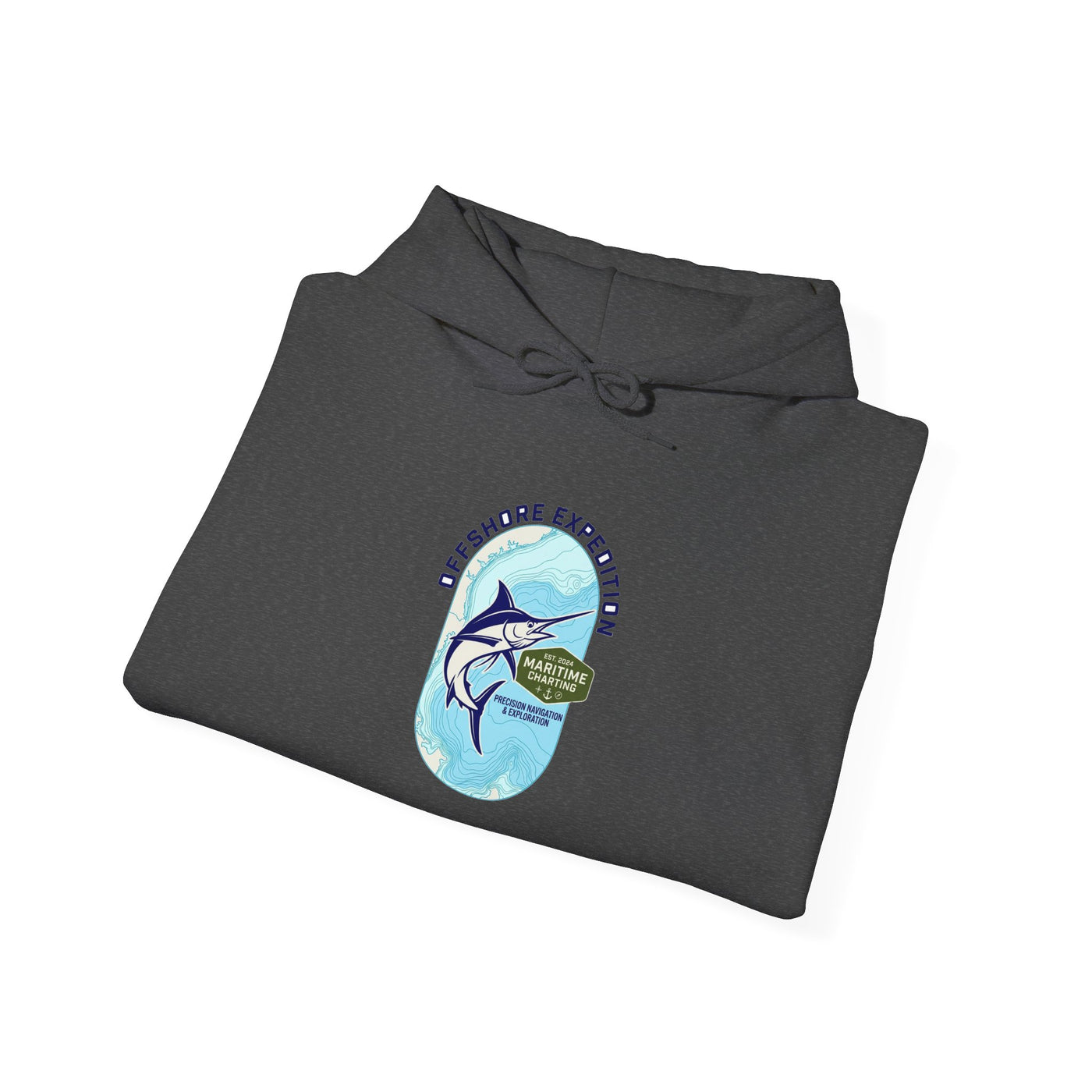Coastal Bathymetry Marlin Badge Hoodie