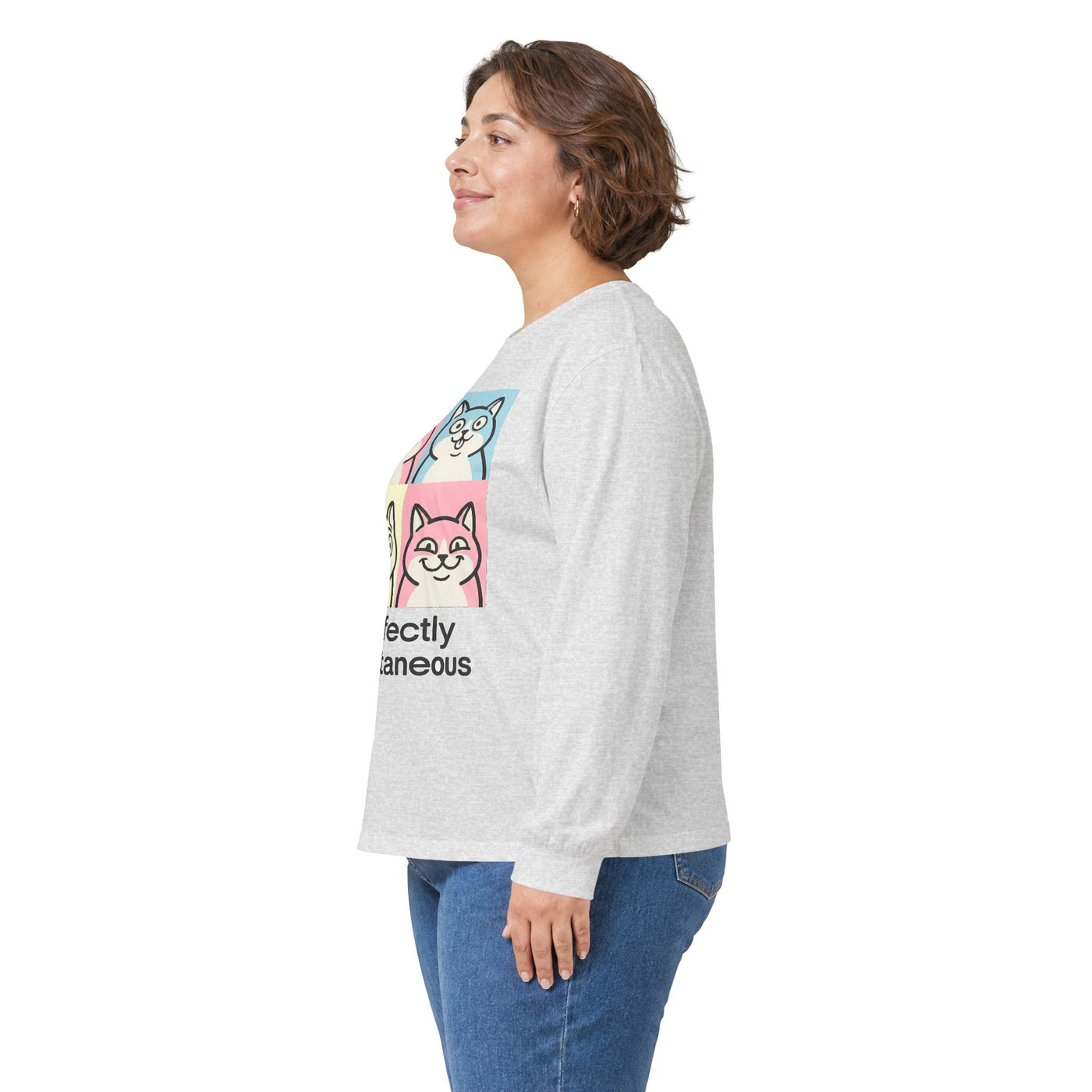 Pastel Pop Art Kitten Grid Long Sleeve