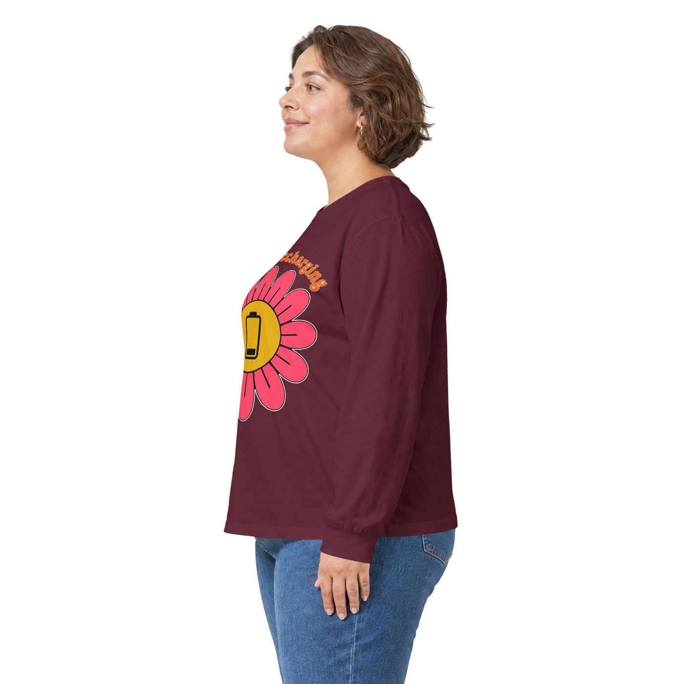 Recharging My Spark Retro Flower Long Sleeve