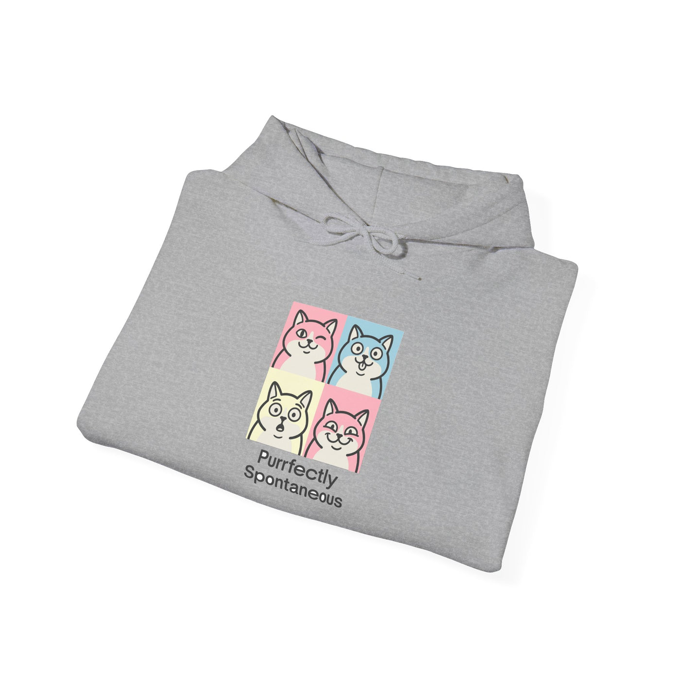 Pastel Pop Art Kitten Grid Hoodie