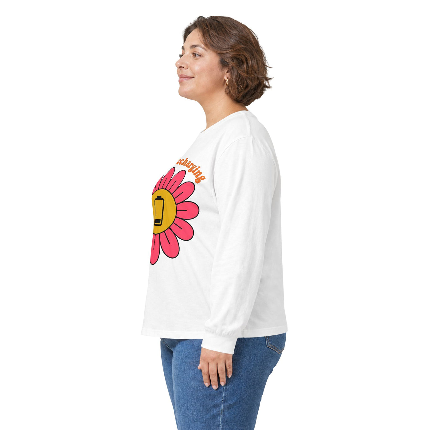 Recharging My Spark Retro Flower Long Sleeve