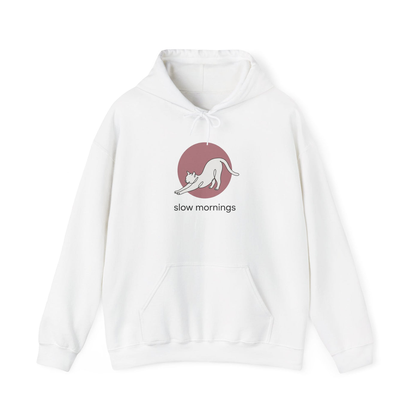 Minimalist Single-Line Stretching Cat Hoodie