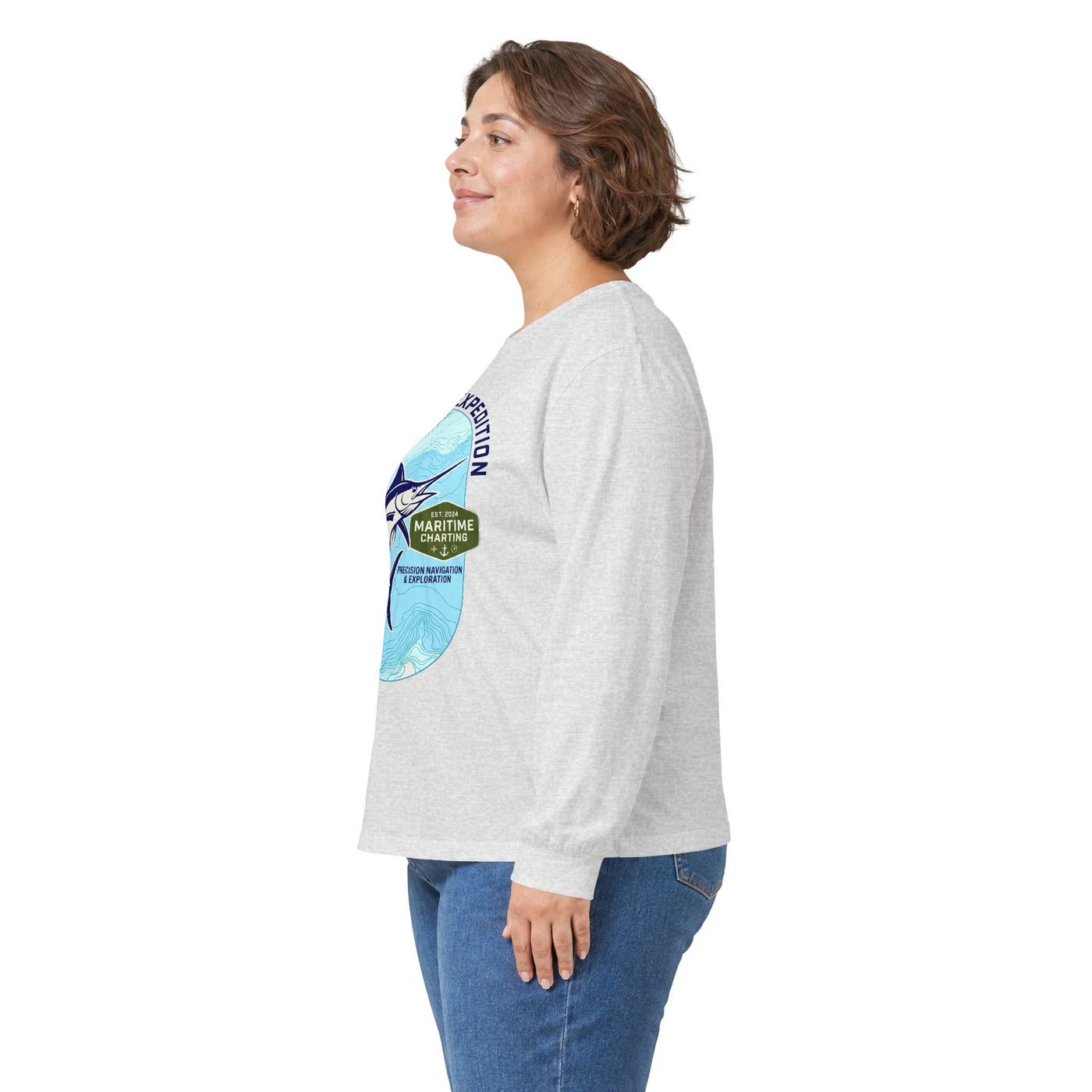 Coastal Bathymetry Marlin Badge Long Sleeve