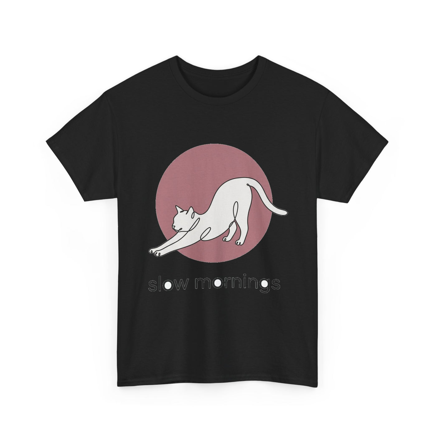 Slow Mornings Minimalist Cat T-Shirt