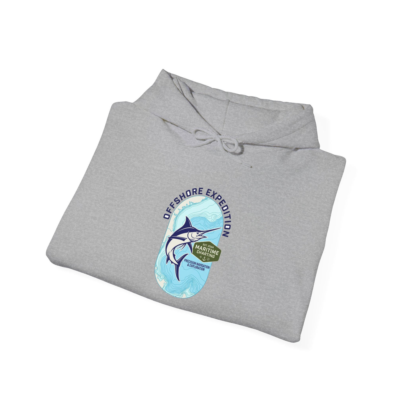 Coastal Bathymetry Marlin Badge Hoodie