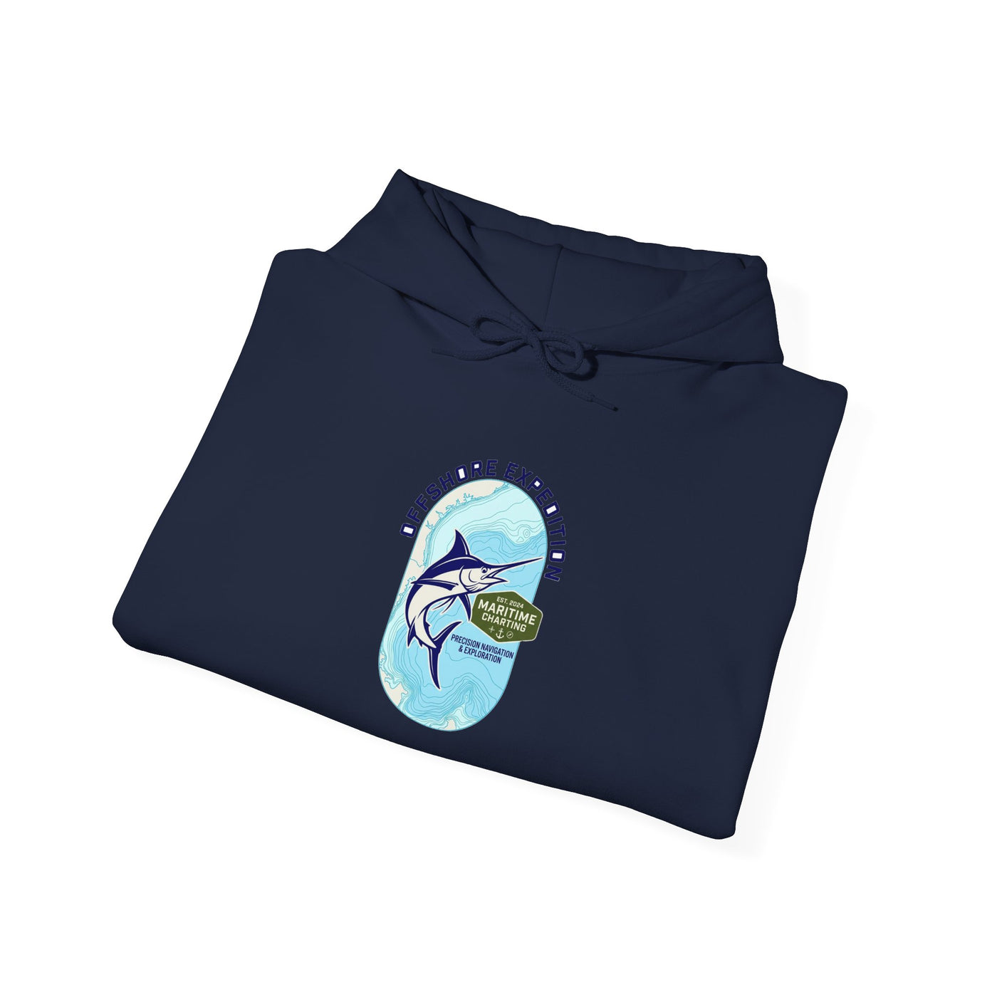 Coastal Bathymetry Marlin Badge Hoodie