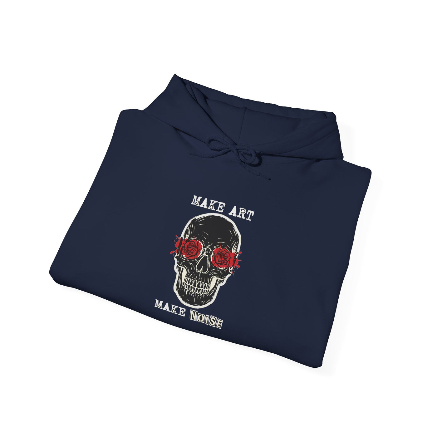 Make Art Make Noise Linocut Skull Hoodie