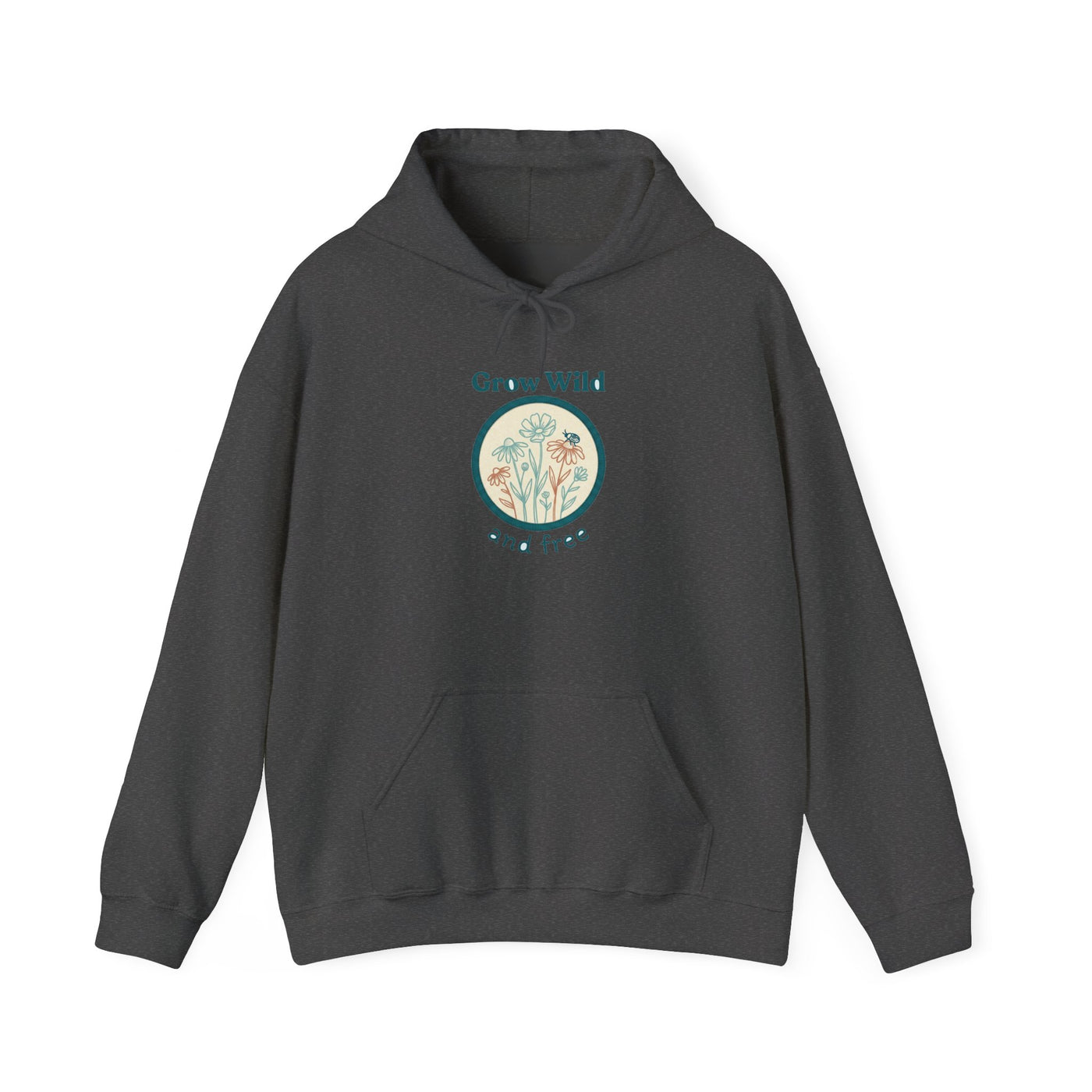 Stitched Meadow & Little Beetle Faux Embroidery Hoodie