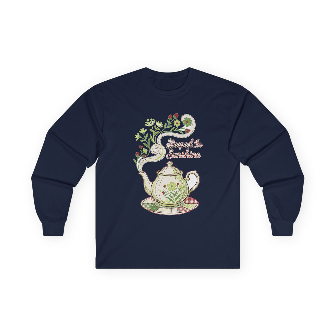 Steeped In Sunshine Faux Stitch Teapot Long Sleeve