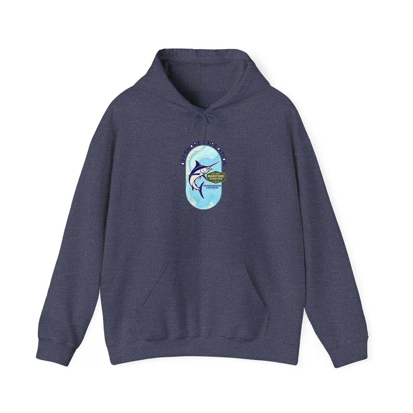 Coastal Bathymetry Marlin Badge Hoodie