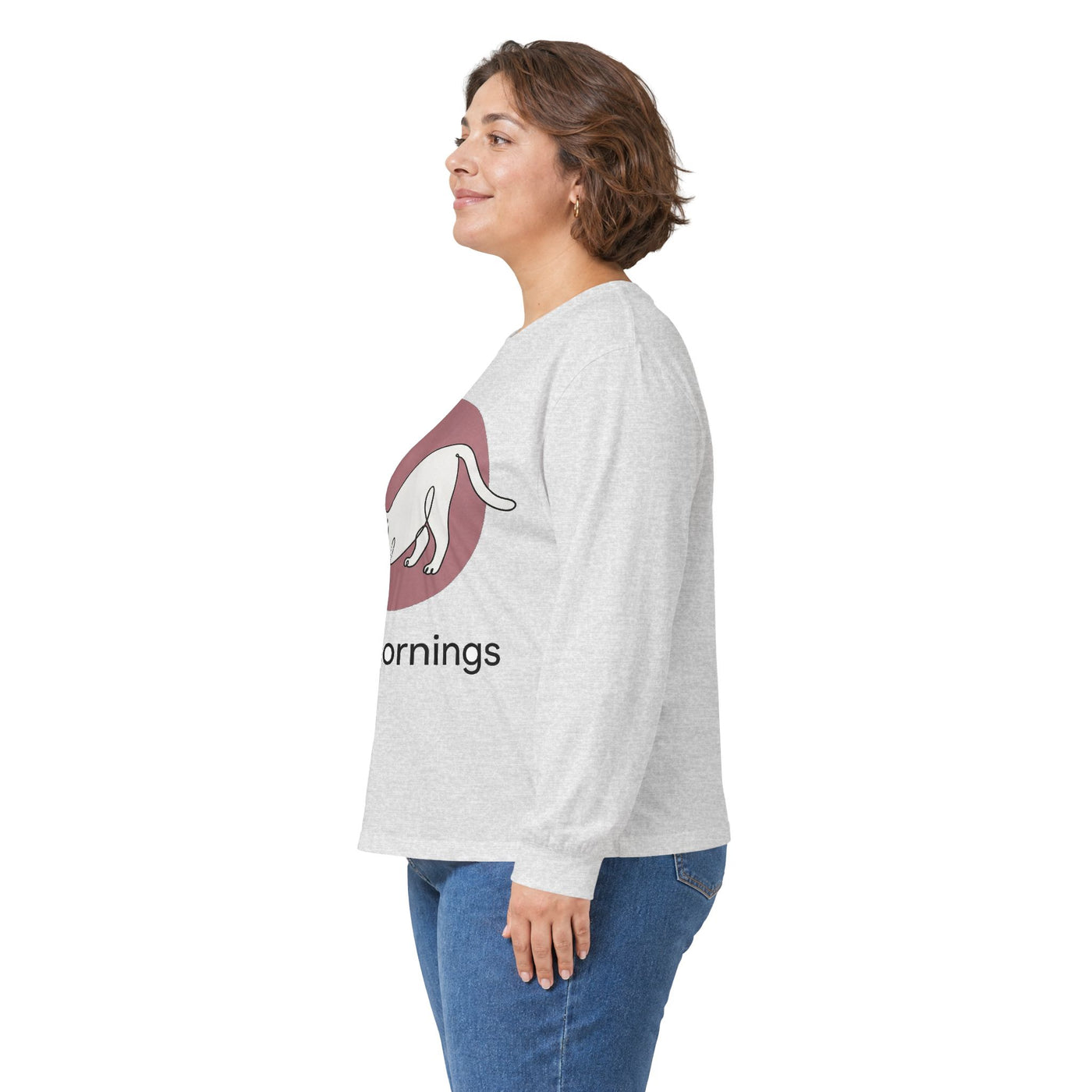 Minimalist Single-Line Stretching Cat Long Sleeve