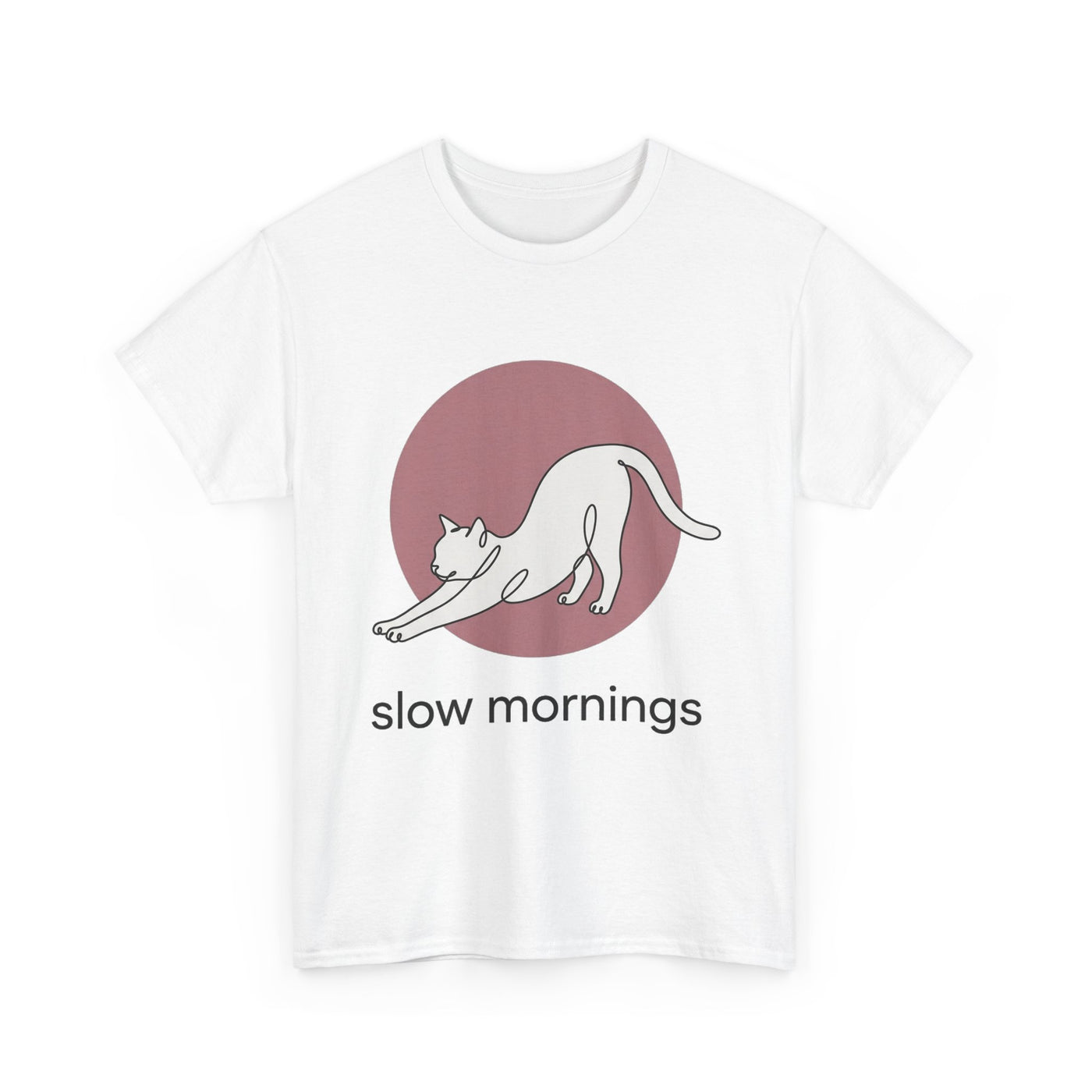 Slow Mornings Minimalist Cat T-Shirt