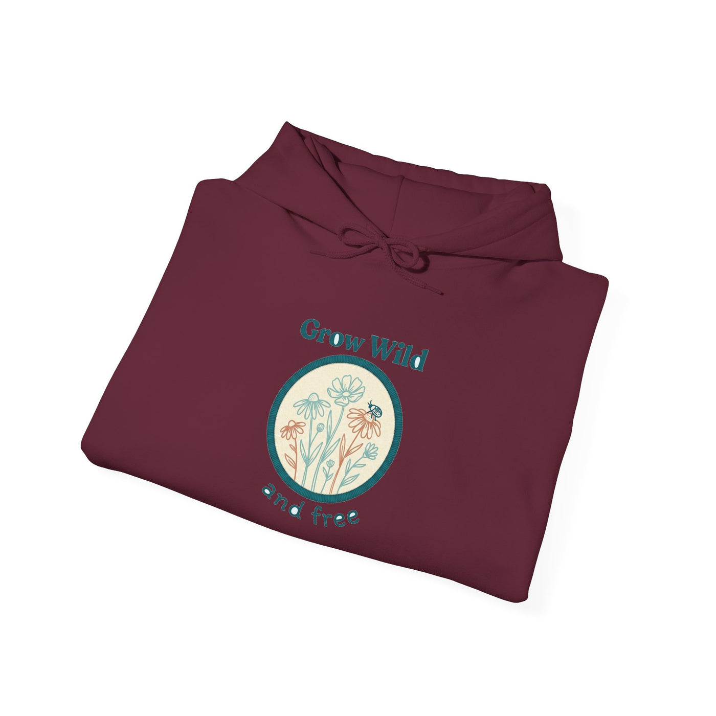 Stitched Meadow & Little Beetle Faux Embroidery Hoodie