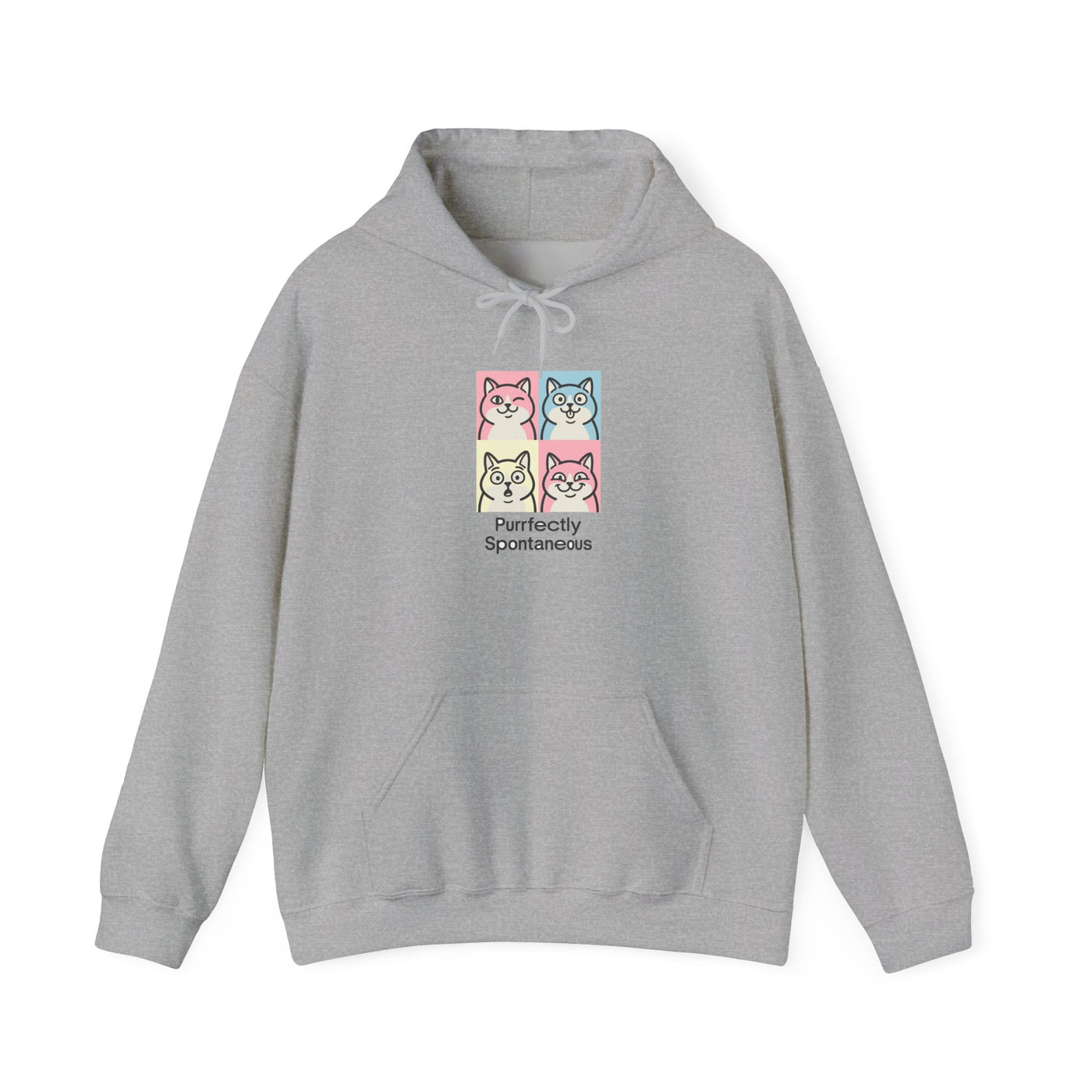 Pastel Pop Art Kitten Grid Hoodie