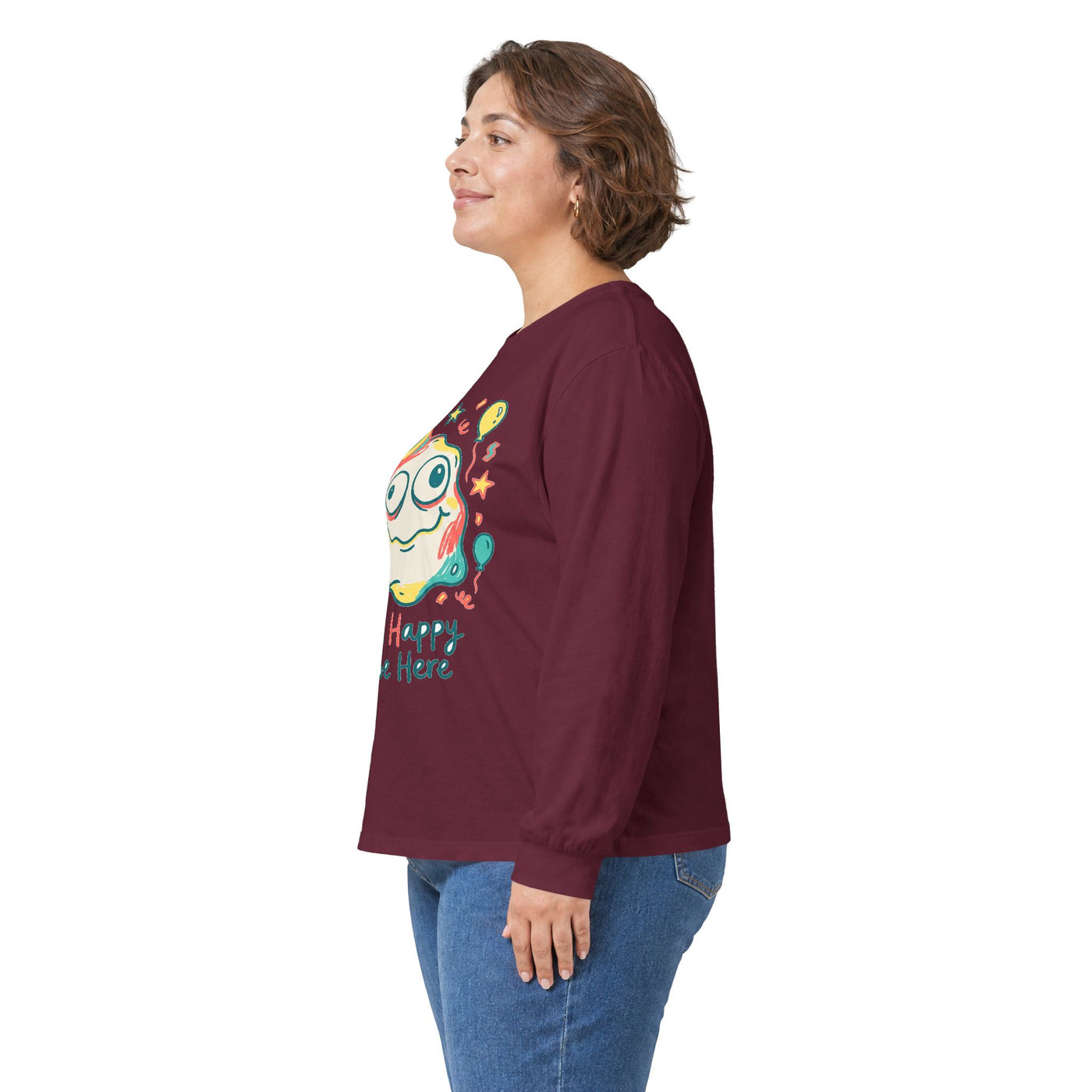 Wobbly Party Blob Just Happy To Be Here Long Sleeve