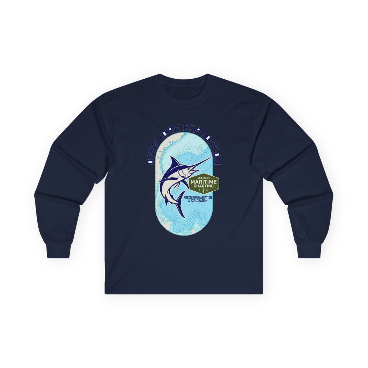 Coastal Bathymetry Marlin Badge Long Sleeve