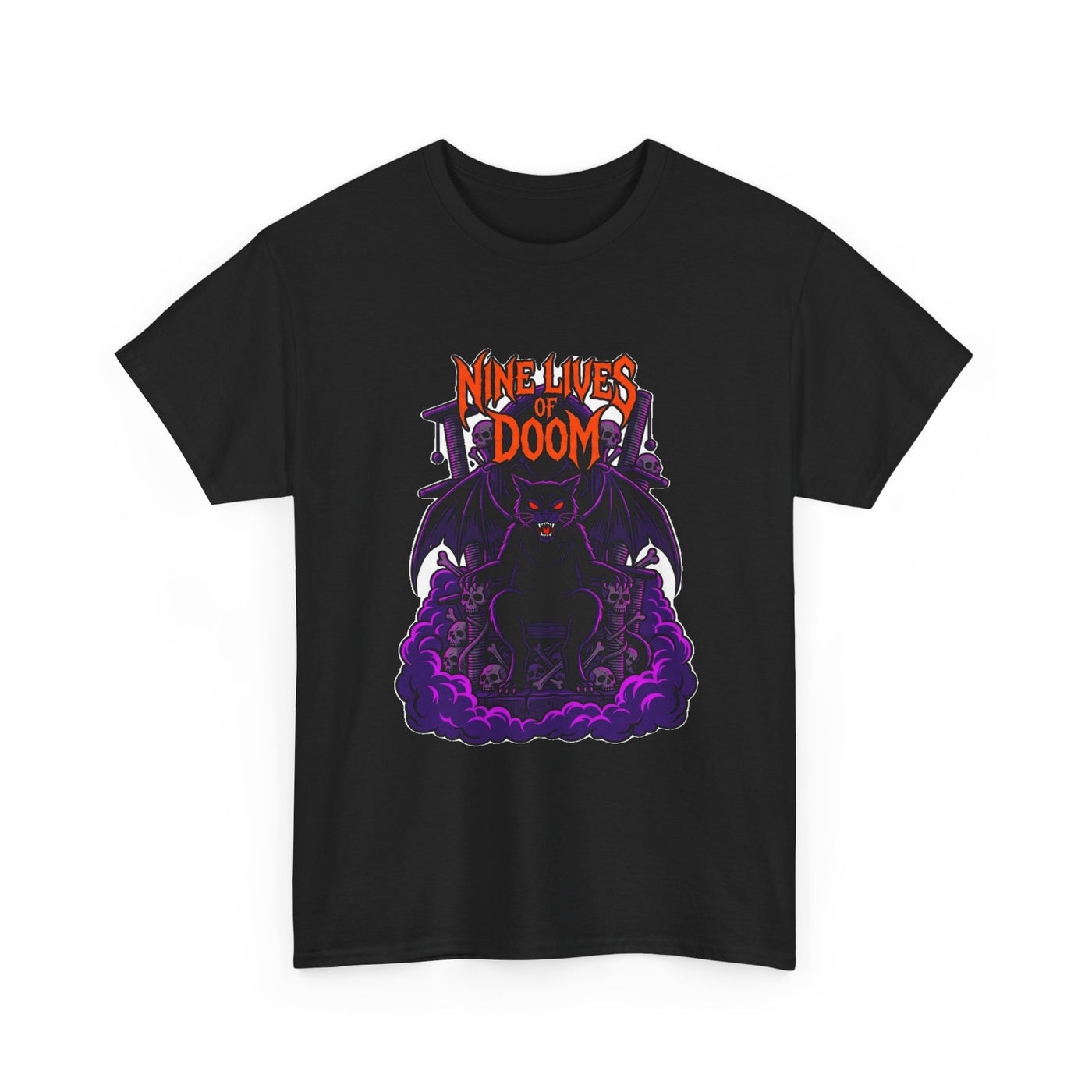 Nine Lives of Doom Heavy Metal Cat T-Shirt