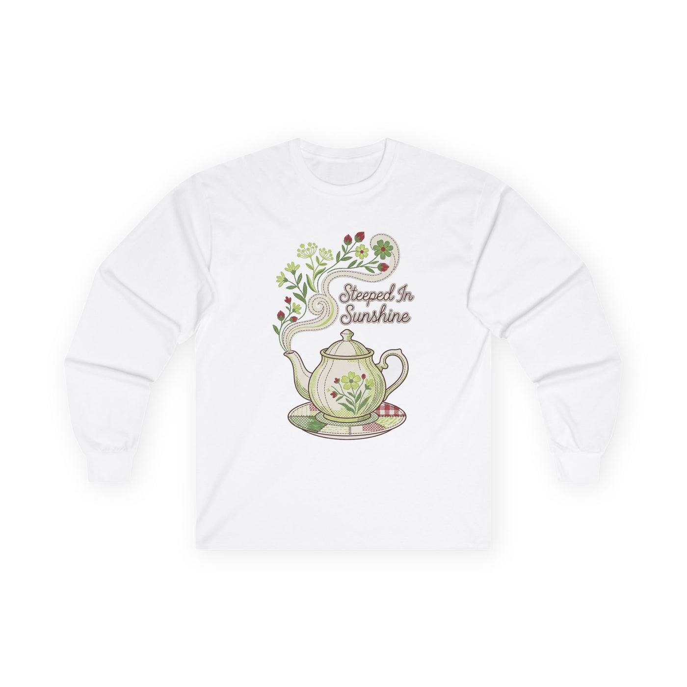 Steeped In Sunshine Faux Stitch Teapot Long Sleeve