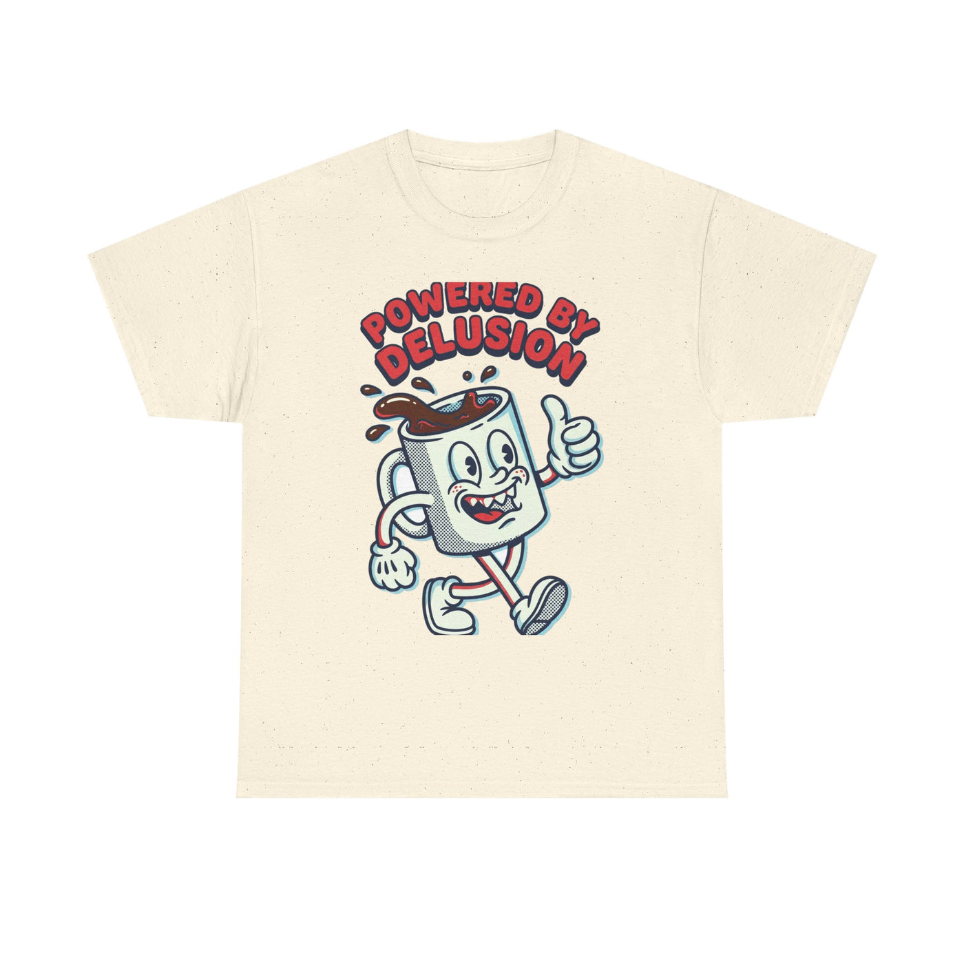 Powered By Delusion Coffee Mascot T-Shirt