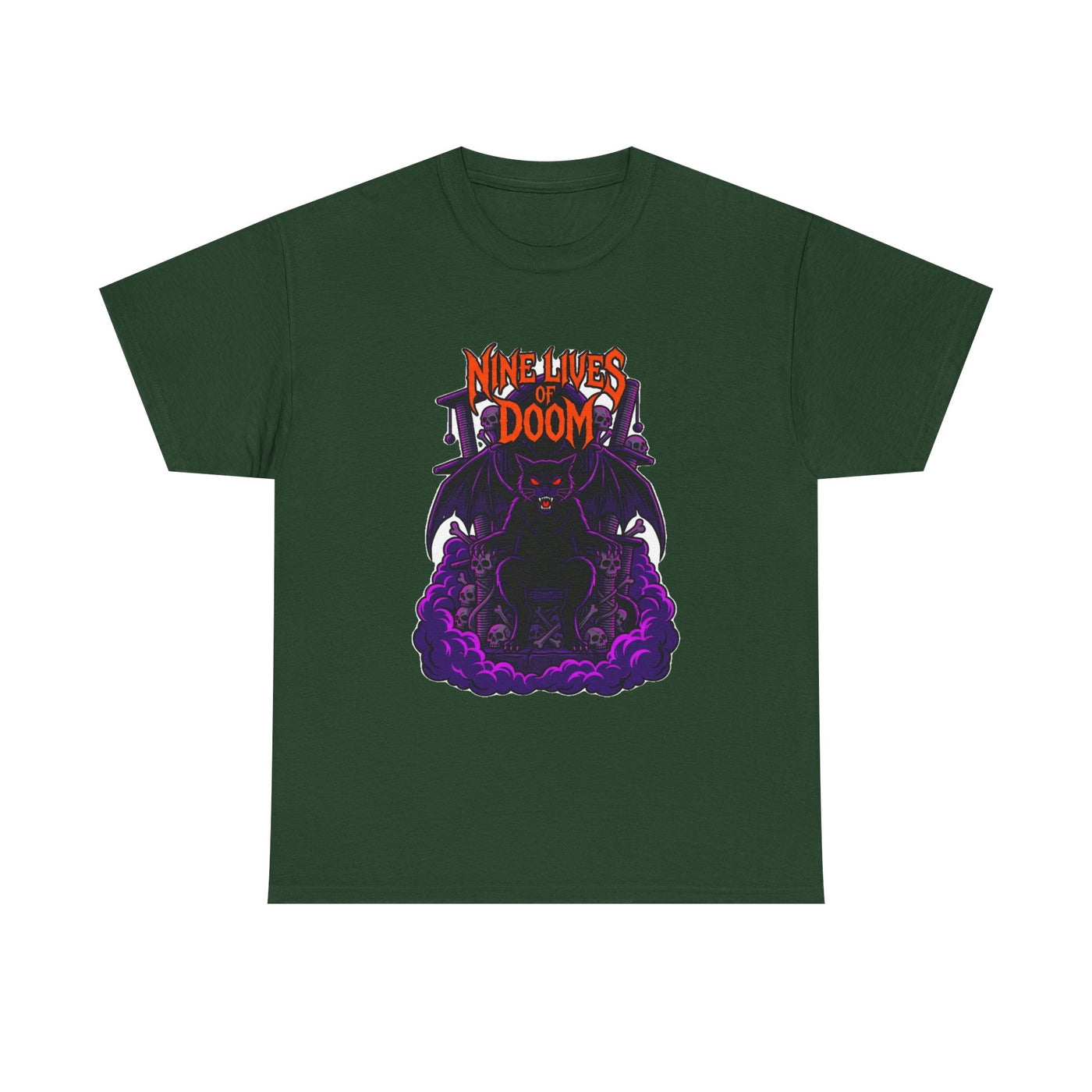 Nine Lives of Doom Heavy Metal Cat T-Shirt