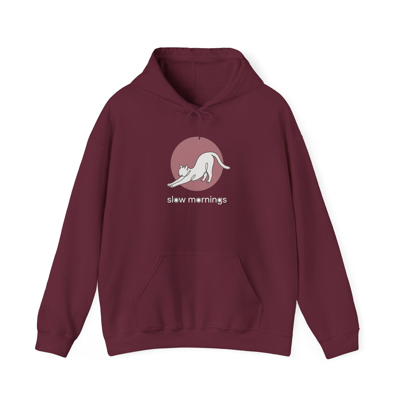 Minimalist Single-Line Stretching Cat Hoodie