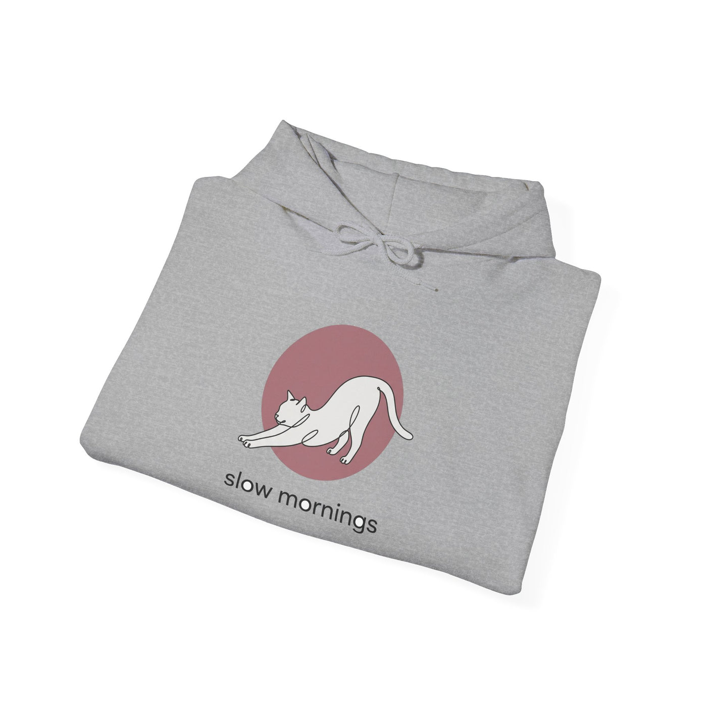 Minimalist Single-Line Stretching Cat Hoodie