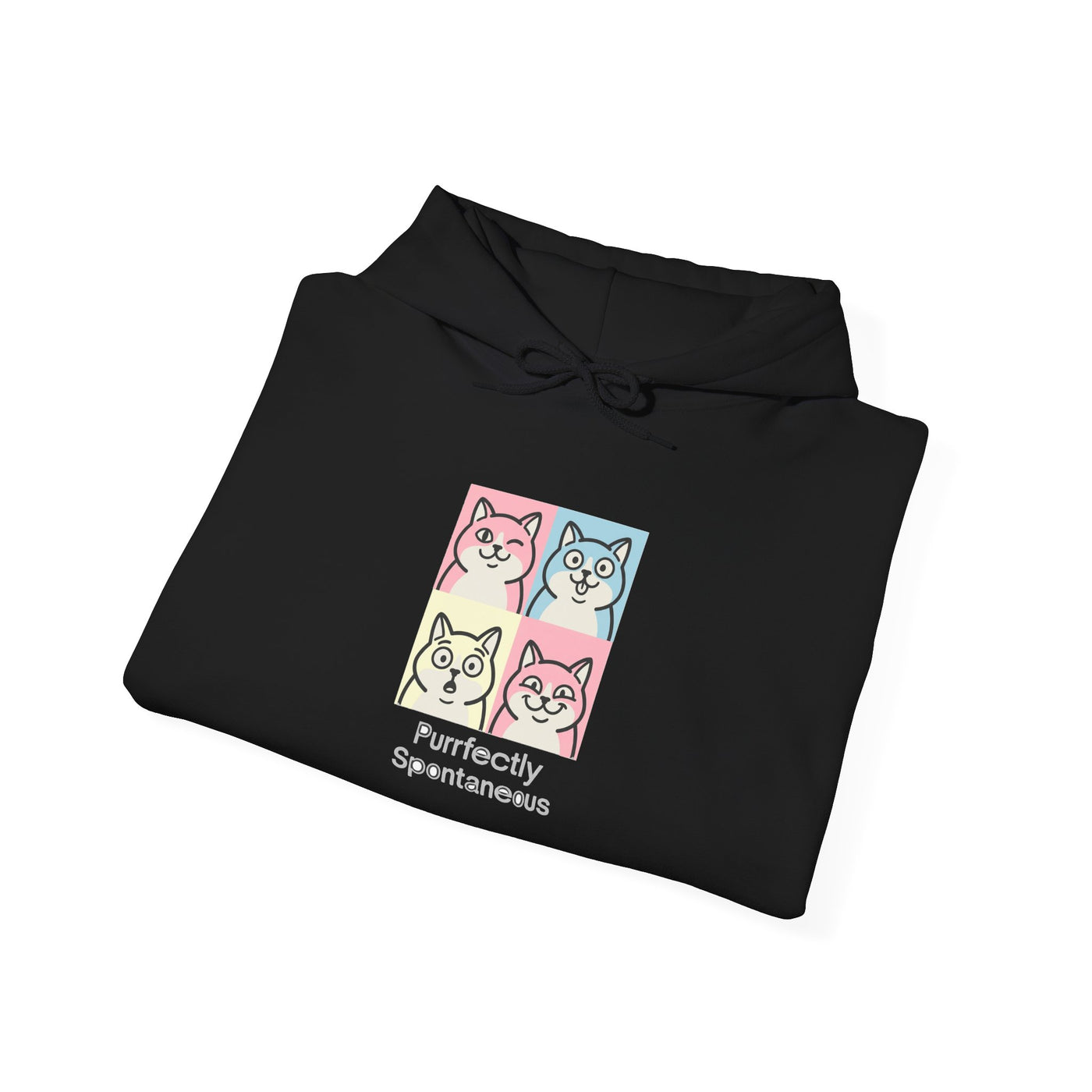 Pastel Pop Art Kitten Grid Hoodie