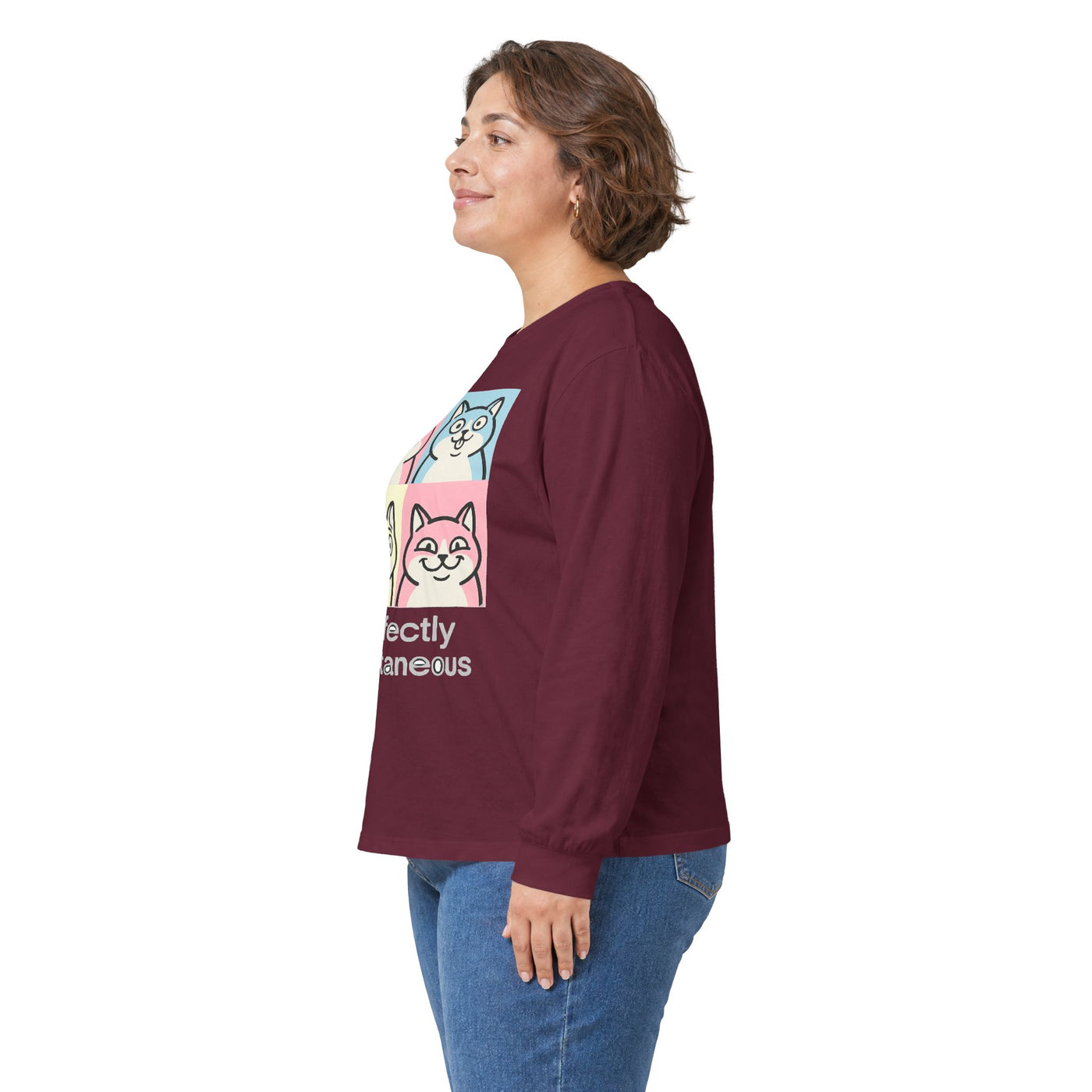 Pastel Pop Art Kitten Grid Long Sleeve