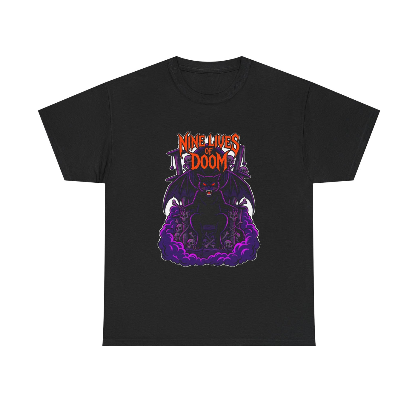 Nine Lives of Doom Heavy Metal Cat T-Shirt