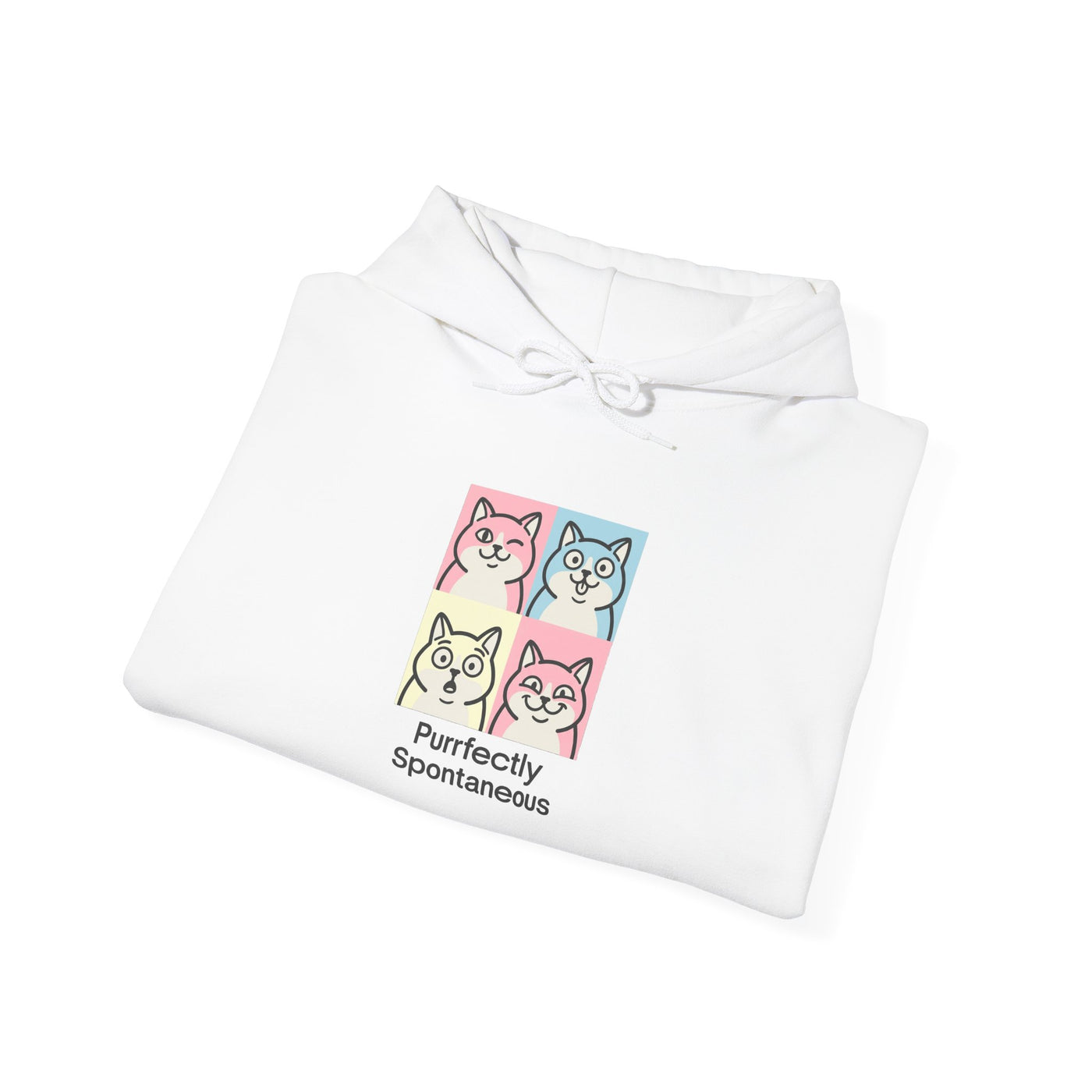 Pastel Pop Art Kitten Grid Hoodie