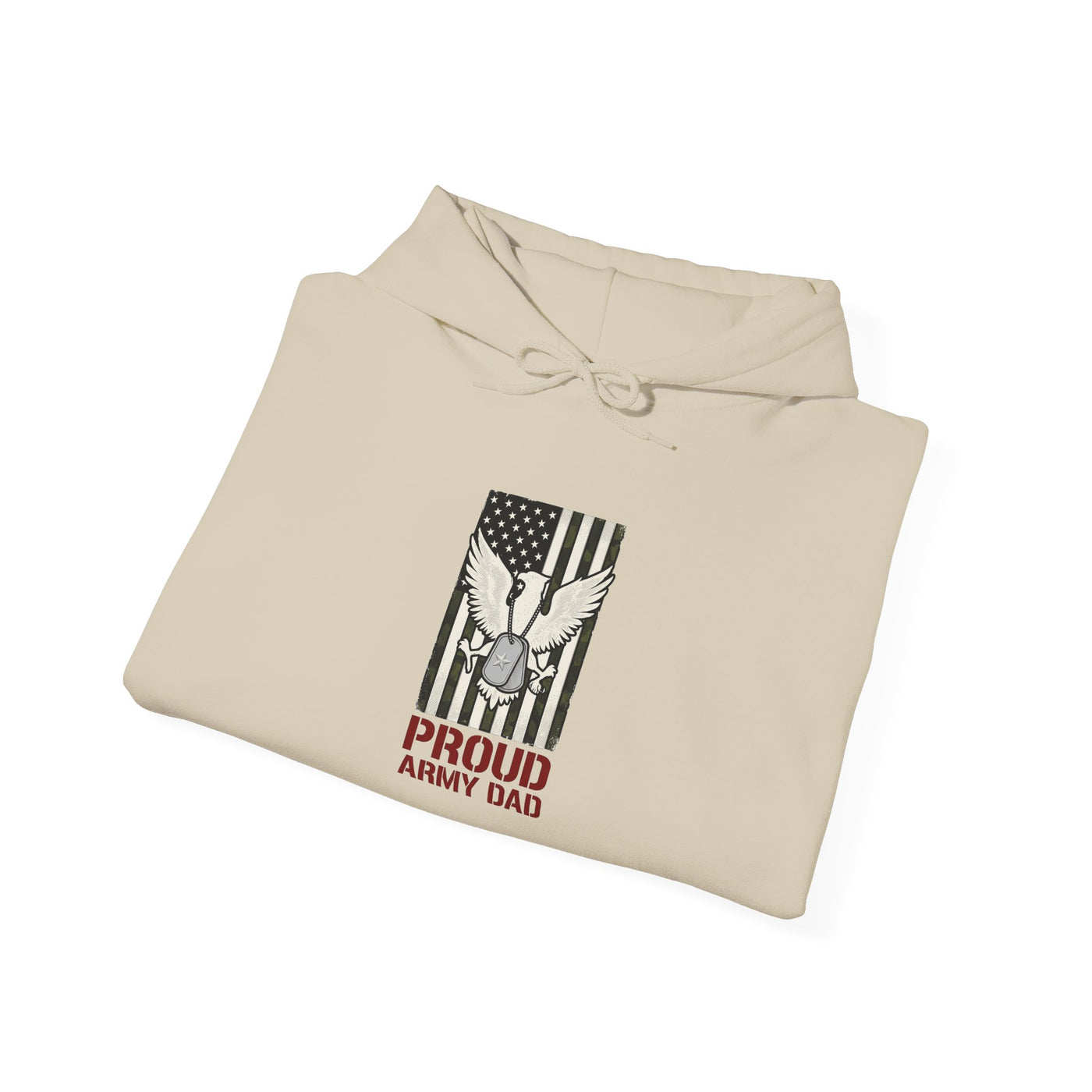 Proud Army Dad Dog Tags & Flag Hoodie