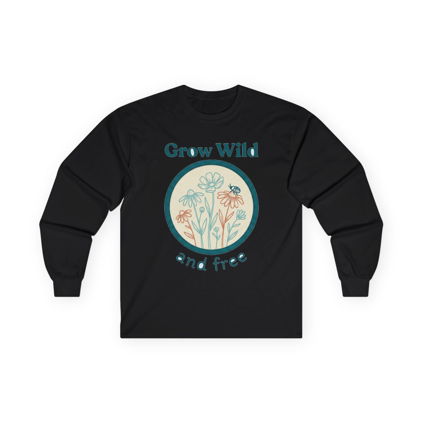 Stitched Meadow & Little Beetle Faux Embroidery Long Sleeve