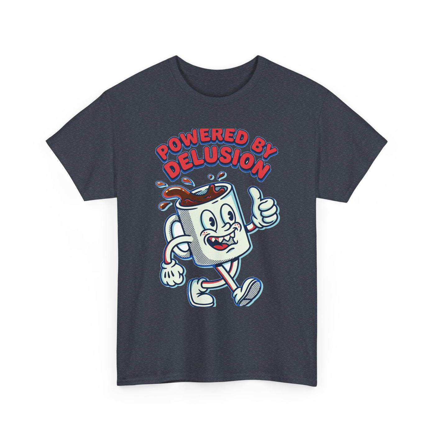 Powered By Delusion Coffee Mascot T-Shirt