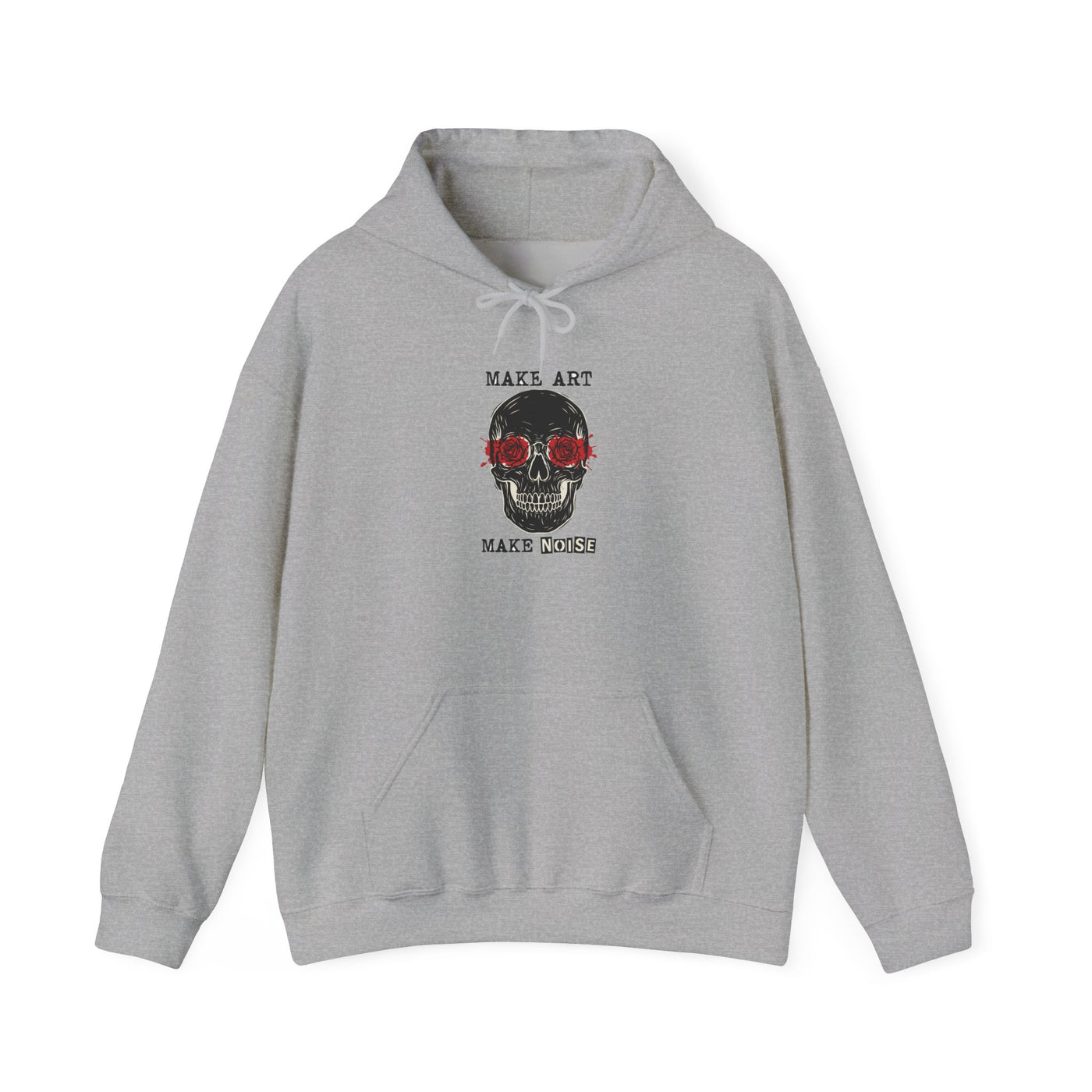 Make Art Make Noise Linocut Skull Hoodie