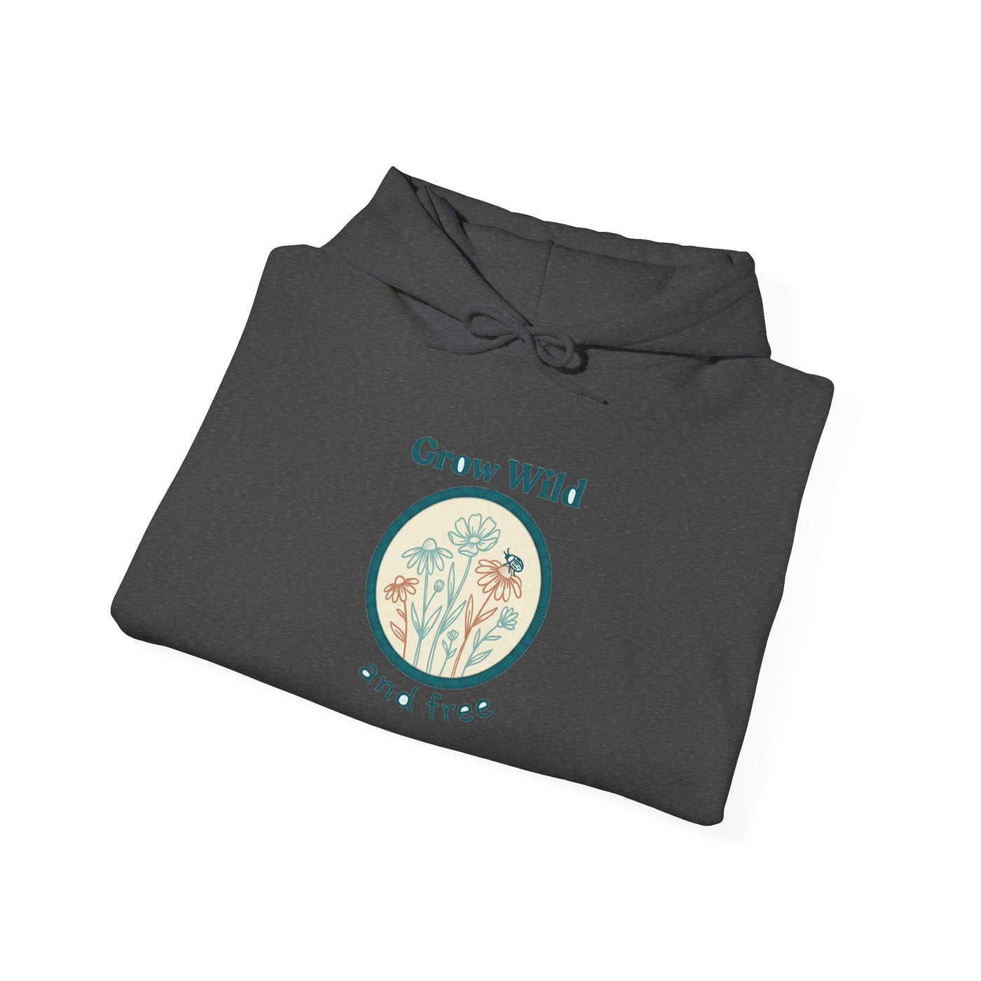 Stitched Meadow & Little Beetle Faux Embroidery Hoodie