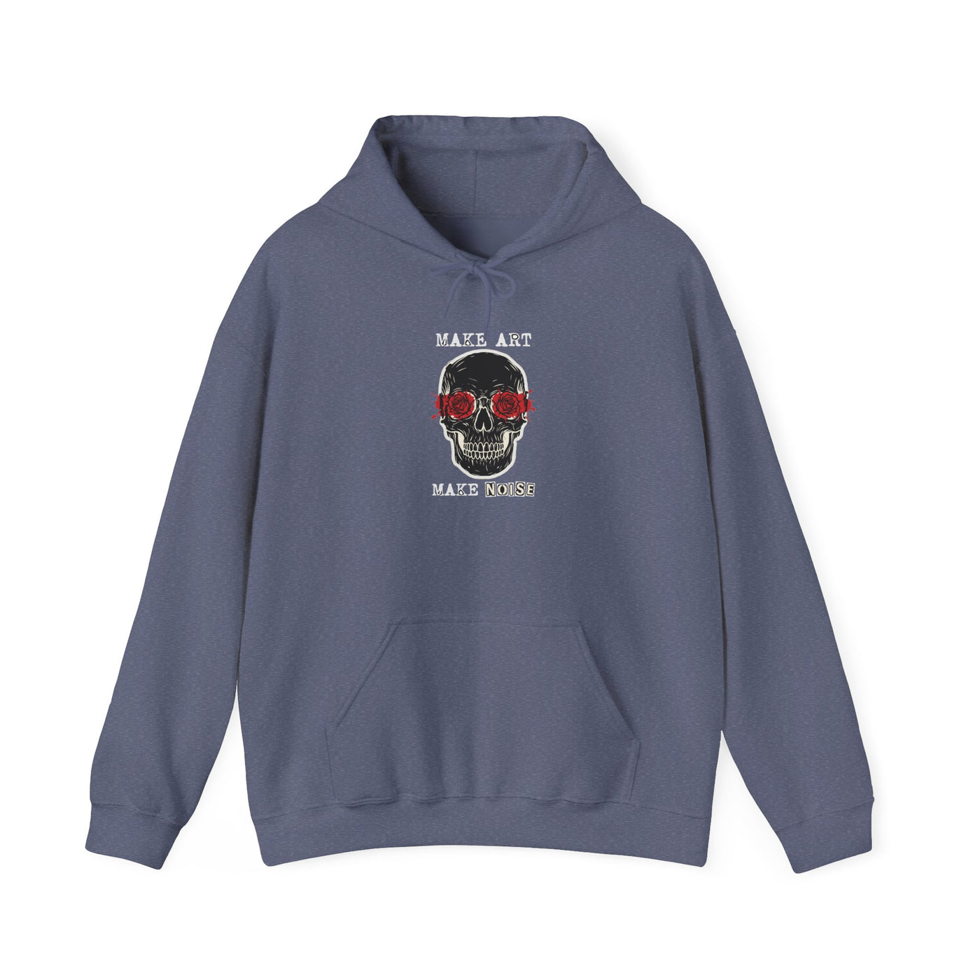 Make Art Make Noise Linocut Skull Hoodie